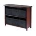 Winsome Wood Verona Storage Shelf with 6 Foldable Fabric Baskets