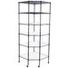 Knocbel 6-Layer Simple Modern Design Polygonal Corner Shelf with 2 Wide PP Wheels for Ease of Mobility Functional Plastic Coated Metal Storage Rack 26.77 W x 26.77 D x 70.87 H Black