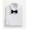 Brooks Brothers Men's X Thomas Mason Cotton-Linen English Collar, Pleat Front Tuxedo Shirt | White | Size 16½ 33