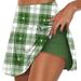 Clearance! TOFOTL Women s Sports Elastic Tennis Skirt Printed High Waisted Pleated Double Layered Leggings Short Skirt
