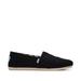 TOMS Women's Black Alpargata Heritage Canvas Wide Width Espadrille Shoes, Size 9.5