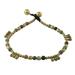 Musical Wanderer,'Agate and Brass Beaded Anklet from Thailand'