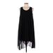 BCBGeneration Casual Dress - A-Line Scoop Neck Sleeveless: Black Solid Dresses - Women's Size Medium
