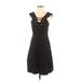 J.Crew Casual Dress - A-Line Scoop Neck Sleeveless: Black Solid Dresses - Women's Size 2 Tall