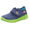 Hausschuh SUPERFIT "BOBBY WMS: M IV", Kinder, Gr. 27, bunt (dunkelblau neongrün fußball), Textil, sportlich, Schuhe, Klettschuh, Kindergarten Schuh mit Fußball-Stickerei
