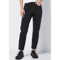 Straight-Jeans NOISY MAY "NMMONI HW STRAIGHT ANK BLACK JEANS NOOS" Gr. 28, Länge 32, schwarz (black denim) Damen Jeans Gerade