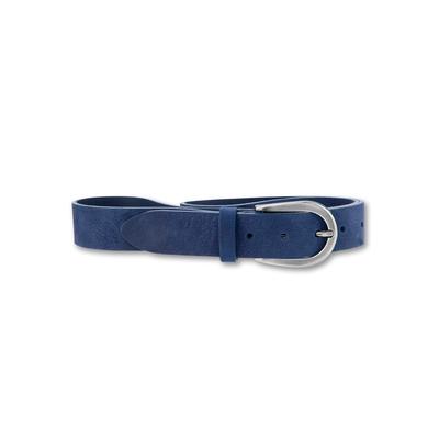 Ledergürtel BERND GÖTZ, Damen, Gr. 110, blau (dunkelblau), Rindsleder, unifarben, casual, Gürtel, mit silberfarbener Schließe Image