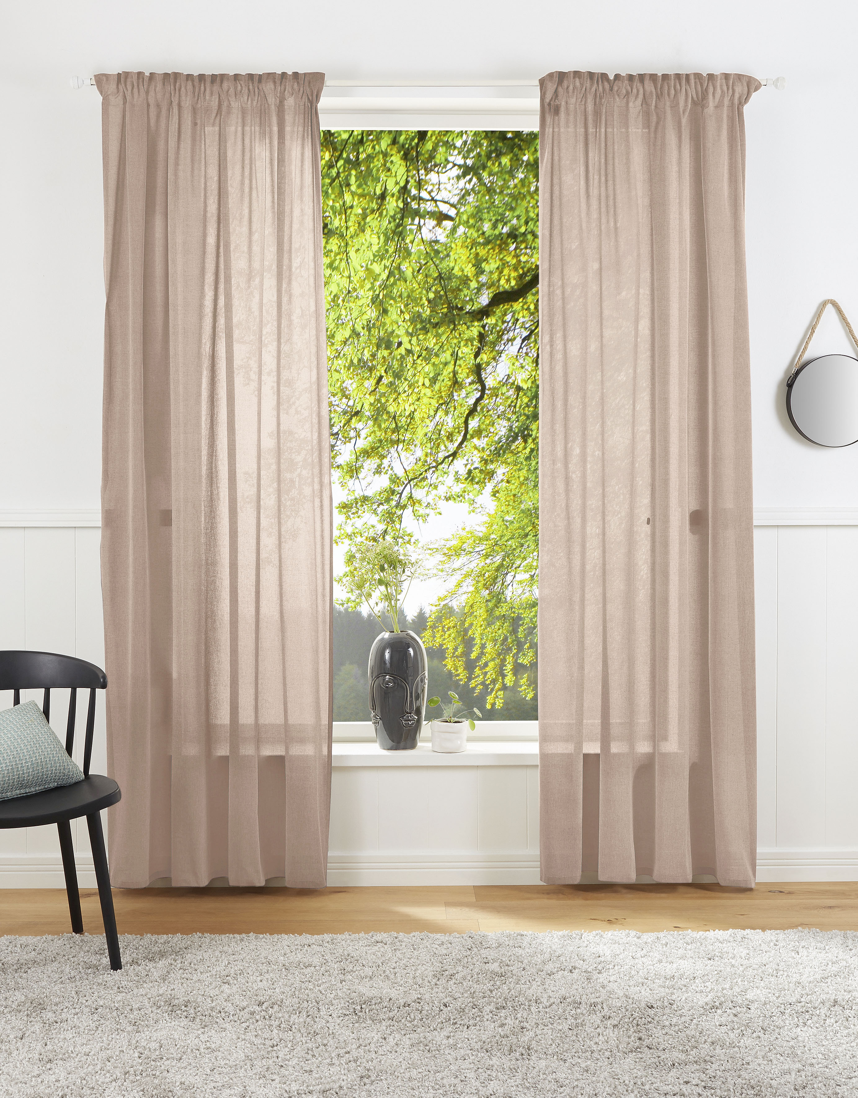 Vorhang "Lanea" Gr. 2, rosa, B:135cm H:175cm, Baumwolle, Polyester, LEGER HOME BY LENA GERCKE, Gardinen, Leinenoptik, 1 Schal, verschiedene Größen Image