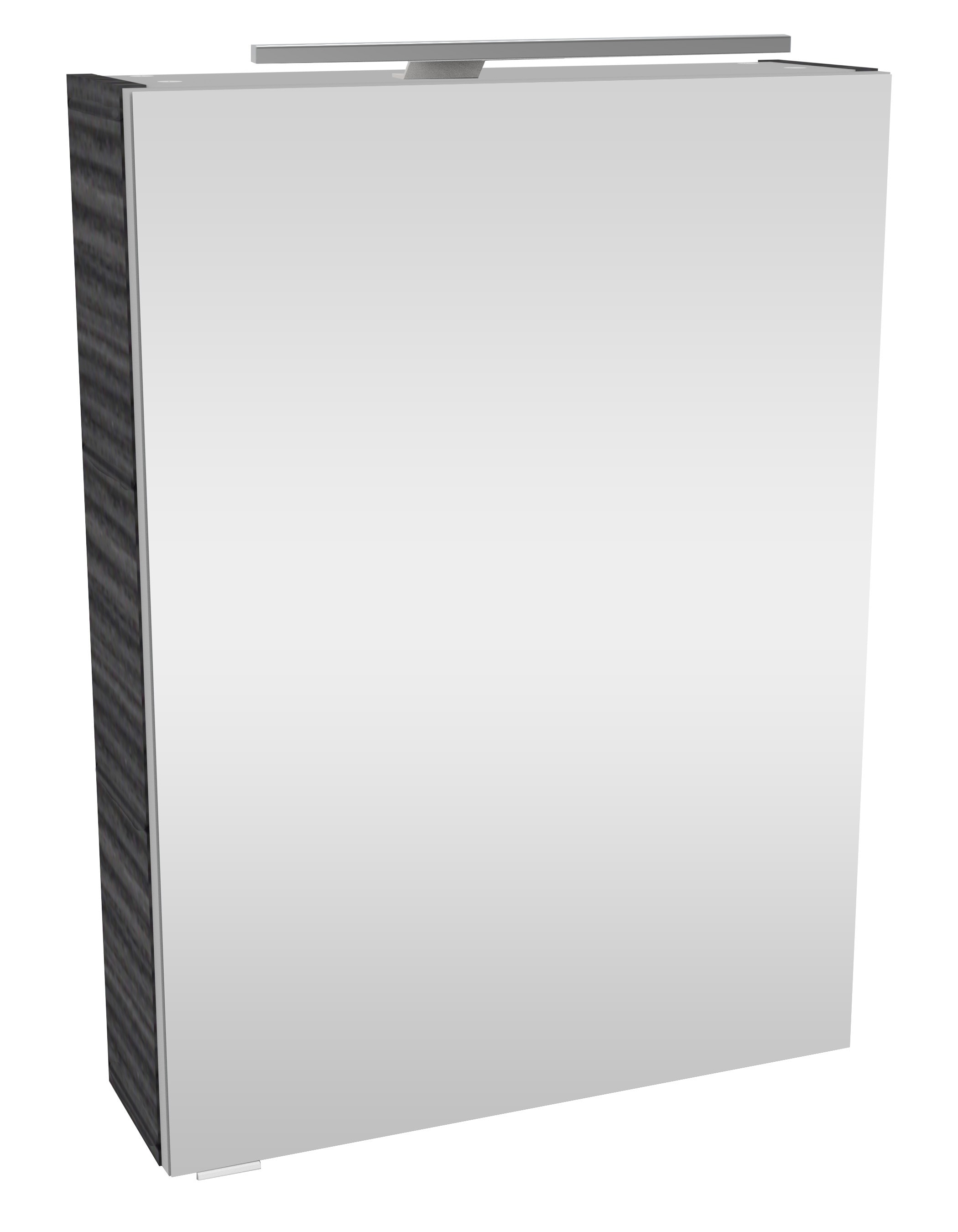 Spiegelschrank FACKELMANN, silber (chromglänzend), B:50cm H:68cm T:15,3cm, Schränke, Spiegelschrank, Badmöbel