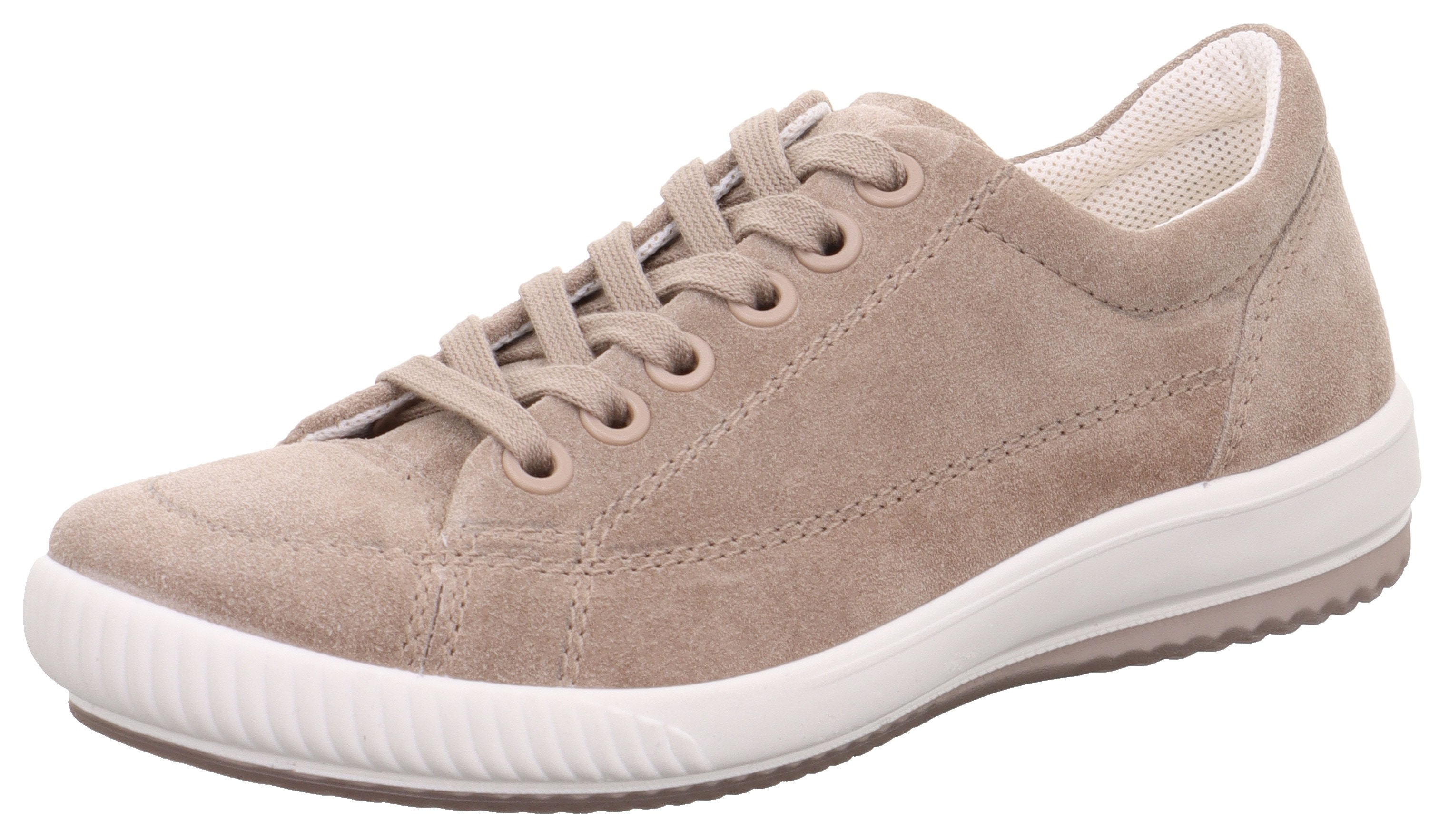 Sneaker LEGERO "TANARO 5.0", Damen, Gr. 36, beige (giotto (beige)), Veloursleder, unifarben, Schuhe Sneaker, Freizeitschuh, Halbschuh, Schnürschuh mit softem Schaftabschluss