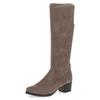 Stiefel CAPRICE, Damen, Gr. 38,5, XS-Schaft, grau (taupe), Textil, elegant, Schuhe, Blockabsatz, Schlupfstiefel mit Stretch-XS-Schaft in schmaler Form