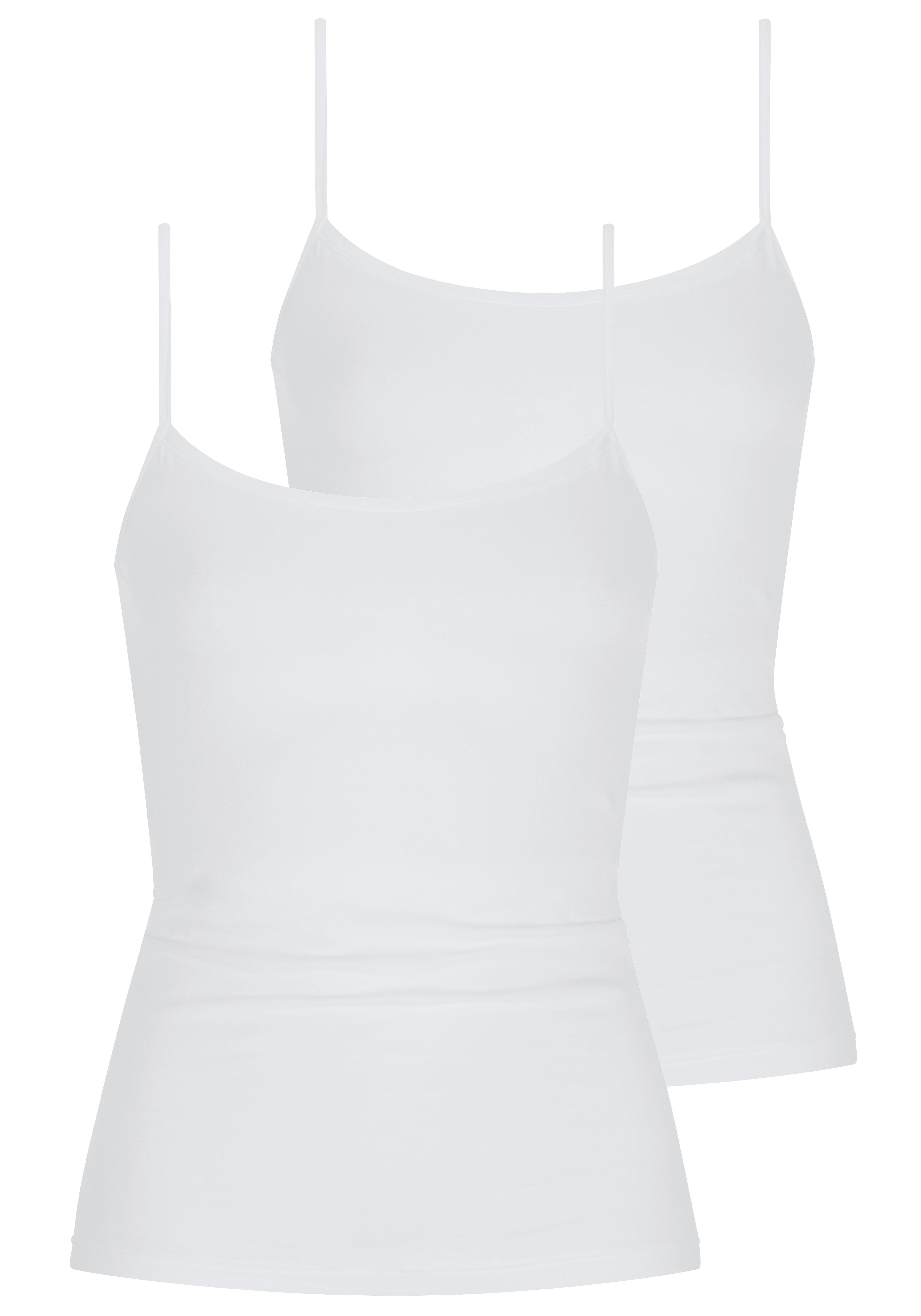 Unterhemd MEY "Superfine Organic", Damen, Gr. 46, N-Gr, weiß, Single Jersey, Obermaterial: 92% Baumwolle, 8% Elasthan, unifarben, figurbetont, Rundhals, Unterhemden Unterhemd, feine Träger, Baumwollmischung, Single Jersey, atmungsaktiv