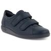 Klettschuh ECCO "SOFT 2.0", Damen, Gr. 43, blau (marine), Leder, sportlich, Schuhe, Halbschuh, Freizeitschuh mit Klettverschlüssen
