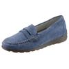 Mokassin WALDLÄUFER "H-LUCY", Damen, Gr. 5,5 (38,5), blau (jeansblau), Veloursleder, sportlich, Schuhe, Slipper, Freizeitschuh, Halbschuh mit typischer Rahmennaht, H-Weite