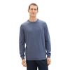 Rundhalspullover TOM TAILOR, Herren, Gr. M, blau (indigo blau), Strick, Obermaterial: 100% Baumwolle, meliert, casual, regular fit, Rundhals, Langarm Bündchen, Pullover, mit Logostickerei