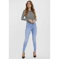 Skinny-fit-Jeans VERO MODA "VMLUX MR SLIM JEANS RI371" Gr. XS, Länge 34, blau (light blue denim) Damen Jeans 5-Pocket-Jeans Röhrenjeans