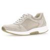 Keilsneaker GABOR ROLLINGSOFT, Damen, Gr. 40, beige (sandfarben), Textil, Ziegenveloursleder, sportlich, Schuhe Sneaker Sneaker low, Freizeitschuh, Halbschuh, Schnürschuh mit OPTIFIT-Wechselfußbett