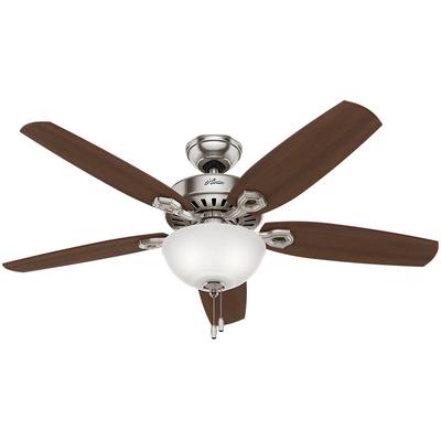 HUNTER Deckenventilator "Builder Deluxe, 132cm Gebürstetes Nickel" Ventilatoren braun Deckenventilatoren