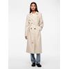 Trenchcoat PIECES "PCSCARLETT LS TRENCHCOAT NOOS", Damen, Gr. XS (34), bunt (silber gray), Web, Obermaterial: 100% Polyester, unifarben, casual, lässig geschnitten, Langarm, Mäntel