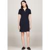 Polokleid TOMMY HILFIGER "1985 SLIM PIQUE POLO DRESS SS", Damen, Gr. XL (42), N-Gr, blau (desert_sky), Piquu00e9, Obermaterial: 97% Baumwolle, 3% Elasthan, unifarben, casual, slim fit, Kurzarm, Kleider, Mit Knopfleiste und Logo Stickerei