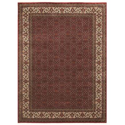 Orientteppich OCI DIE TEPPICHMARKE "Kamaro Herati" Gr. 34, rot (rot, creme), B:60cm H:20mm L:90cm, Wolle, Teppiche, Fransenteppich, reine Wolle, warmes Raumklima, hochwertig handgeknüpft, mit Fransen Image