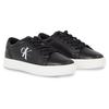 Sneaker CALVIN KLEIN JEANS "CLASSIC CUPSOLE LACEUP LTH WN", Damen, Gr. 41, schwarz-weiß (schwarz, weiß), Leder, unifarben mit Farbeinsatz, sportlich, Schuhe, mit seitlichem Logoschriftzug, Freizeitschuh, Halbschuh, Schnürschuh