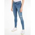 Skinny-fit-Jeans TOMMY JEANS "Nora" Gr. 28, Länge 28, blau (light denim2) Damen Jeans Röhrenjeans