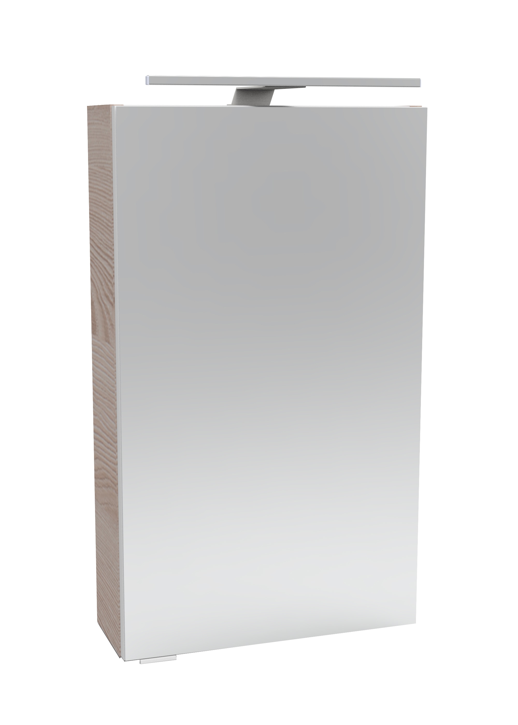 Spiegelschrank FACKELMANN "SBC", braun (alaska, esche, hellbraun), B:40cm H:68cm T:15,3cm, Schränke, Aufsatzleuchte, Schalter und Steckdose, Breite 40cm, Anschlag rechts Image