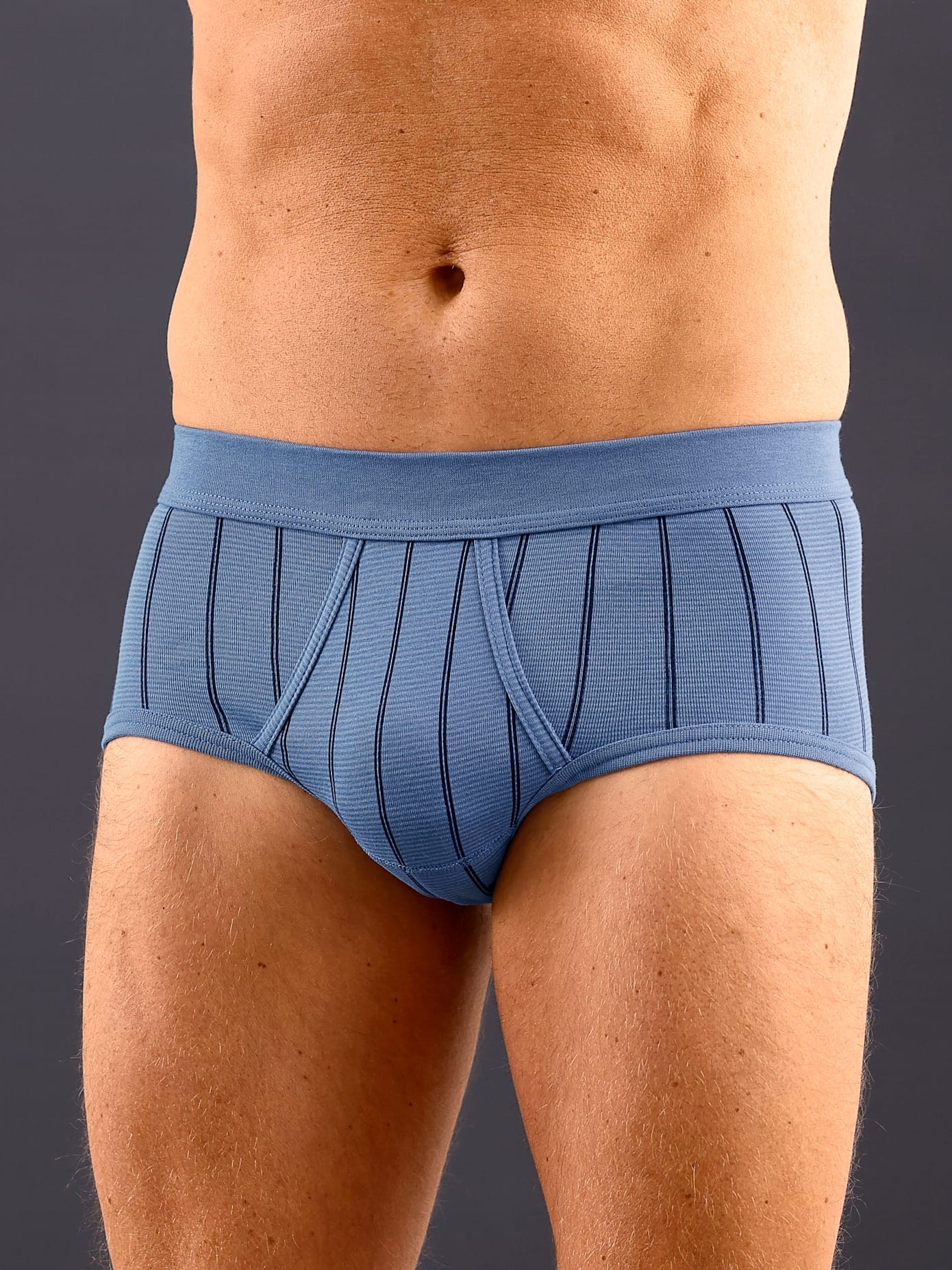 Slip WÄSCHEPUR, Herren, Gr. 9, blau (hellblau, gestreift), 75% Baumwolle, 25% Polyester, Unterhosen Image