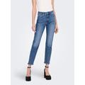 Skinny-fit-Jeans ONLY "ONLEMILY STRETCH HW ST AK DNM CRO571NOOS", Damen, Gr. 26, Länge 32, blau (medium blau denim), Denim/Jeans, Obermaterial: 98% Baumwolle, 2% Elasthan, modisch, skinny fit, Jeans