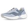 Keilsneaker GABOR ROLLINGSOFT, Damen, Gr. 42, blau (hellblau), Textil, Ziegenveloursleder, unifarben, sportlich, Schuhe Sneaker, Freizeitschuh, Halbschuh, Schnürschuh mit OPTIFIT-Fußbett