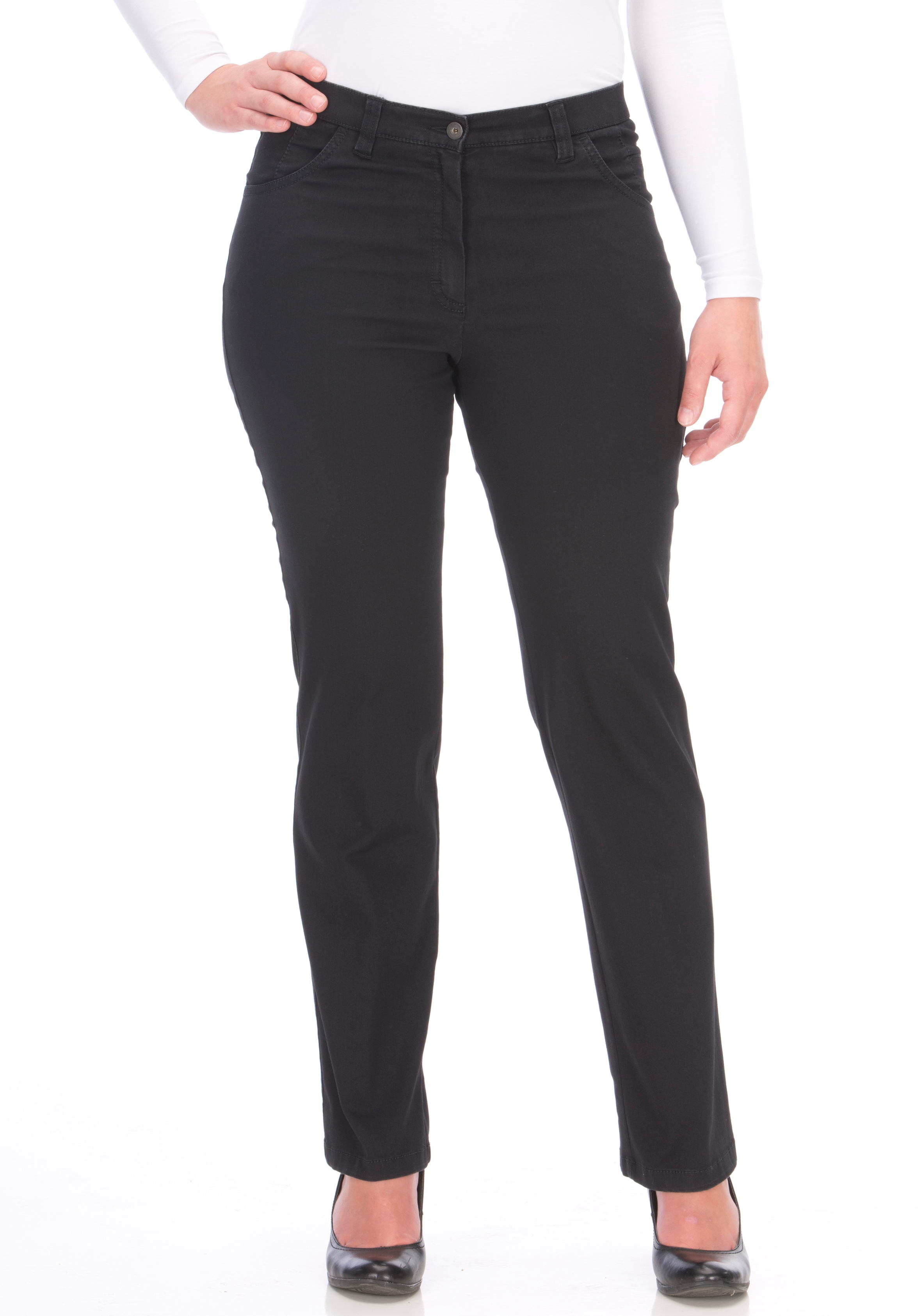 Stretch-Hose KJBRAND "Betty", Damen, Gr. 54, N-Gr, schwarz, Denim/Jeans, Obermaterial: 78% Baumwolle, 18% Polyester, 4% Elasthan, Casual, gerade lang, Hosen, super Stretch Image