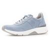 Keilsneaker GABOR ROLLINGSOFT, Damen, Gr. 38, blau (hellblau), Textil, Veloursleder, sportlich, Schuhe, Freizeitschuh, Halbschuh, Schnürschuh, Logoschriftzug an der Ferse