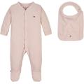 Schlafoverall TOMMY HILFIGER "BABY RIB SLEEPSUIT GIFTBOX" Gr. 80, N-Gr, pink (whimsy pink) Baby Overalls Schlafanzüge