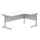 Office RH Corner Desk Steel Single Cantilever 1600X1200 White/Silver