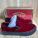 Vans Shoes | New Vans Classic Slip On Velvet Wine Oxblood Black Women's Size 5.0 | Color: Red | Size: 5