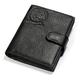 NTIYOU Wallets Portable Men's Wallets 100% Leather Card Holder Large Capacity Ultra Thin Passport Coins Pocket Holds Multiple Credit Cards Durable (Color : Black-1, Size : 10.2x14cm)