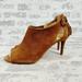 Michael Kors Shoes | Michael Kors Peep-Toe Cognac Suede Leather Heeled Booties M418 | Color: Brown/Tan | Size: 9