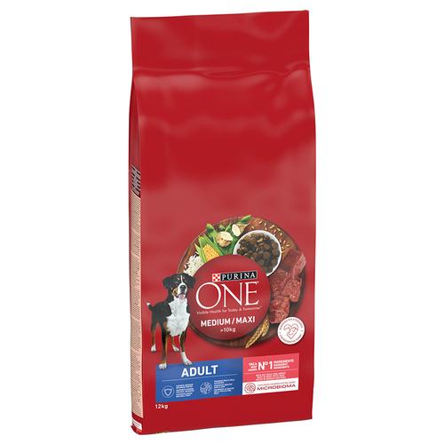 12kg PURINA ONE Medium/Maxi Adult Rind & Reis Hundefutter trocken