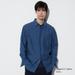 Men's Premium Linen Long-Sleeve Shirt | Blue | XS | UNIQLO US