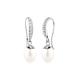 Paar Ohrhänger ELLI "Süßwasserzuchtperlen Kristalle Silber" Ohrringe Gr. OneSize, ohne Stein, Silber 925 (Sterlingsilber), weiß (weiß, weiß) Damen Ohrhänger