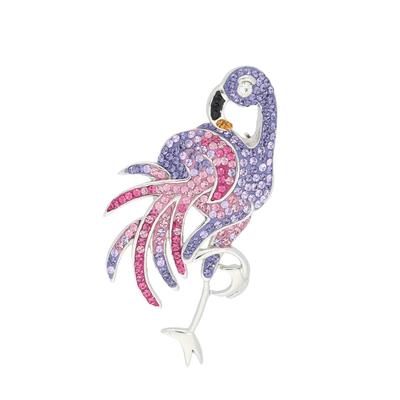 Brosche VIVANCE "Flamingo" Broschen silberfarben (silber 925) Damen Broschen