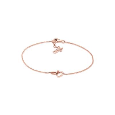 Armband ELLI "Herzen Verschlungen Lovely 925 Silber", rosa (rosegold), Armbänder, Damen, 20cm, ohne Stein, Silber 925 (Sterlingsilber) Image