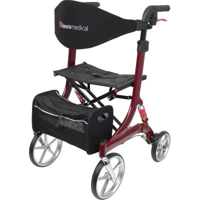 Rollator BESCOMEDICAL "Spring Medium" Rollatoren rot (bordeuax) Größe M (Sitzhöhe 56cm), höhenverstellbare Griffe