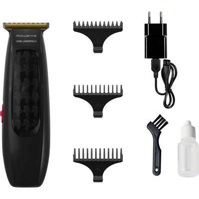 Haarschneider ROWENTA "Rowenta x Karl Lagerfeld TN182L Cut & Style Haarschneider" schwarz 3 Kämme (1-3-5 mm), Titaniumklingen, 90 Minuten Laufzeit, wasserdicht