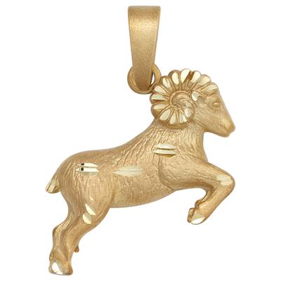 Sternzeichen-Anhänger JOBO "Sternzeichen Widder", gold (goldfarben), Schmuckanhänger, Damen, Silber 925 (Sterlingsilber), 925 Silber vergoldet