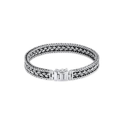 Armband KUZZOI "Unisex Königskette Kastenverschluss 925er Silber" Gr. 21, silber, Armbänder, Herren, 21cm, ohne Stein, Silber 925 (Sterlingsilber) Image