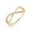Fingerring HECHTER PARIS "Schmuck Geschenk Silber 925 Damenring Infinity" Gr. 56, gold (gelbgoldfarben, kristallweiß, kristallweiß), Fingerringe, Damen, 56, Silber 925 (Sterlingsilber), 1,5mm, mit Topas