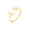 Fingerring ELLI "Kreis PLättchen Look Offen Verstellbar 925 Sterling Silber", gold, Fingerringe, Damen, Resizable, ohne Stein, Silber 925 (Sterlingsilber), 1mm