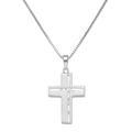 Kette mit Anhänger FIRETTI "Schmuck Geschenk Silber 925 Halsschmuck Halskette Venezianer Kreuz" Halsketten Gr. Silber 925 (Sterlingsilber), Länge: 45 cm, silberfarben (silberfarben, kristallweiß, kristallweiß) Damen Ketten mit Anhänger